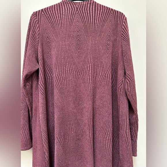 ✨ Art deco ♦️ Lularoe dark pink ribbed cardigan duster size small - Picture 11 of 13